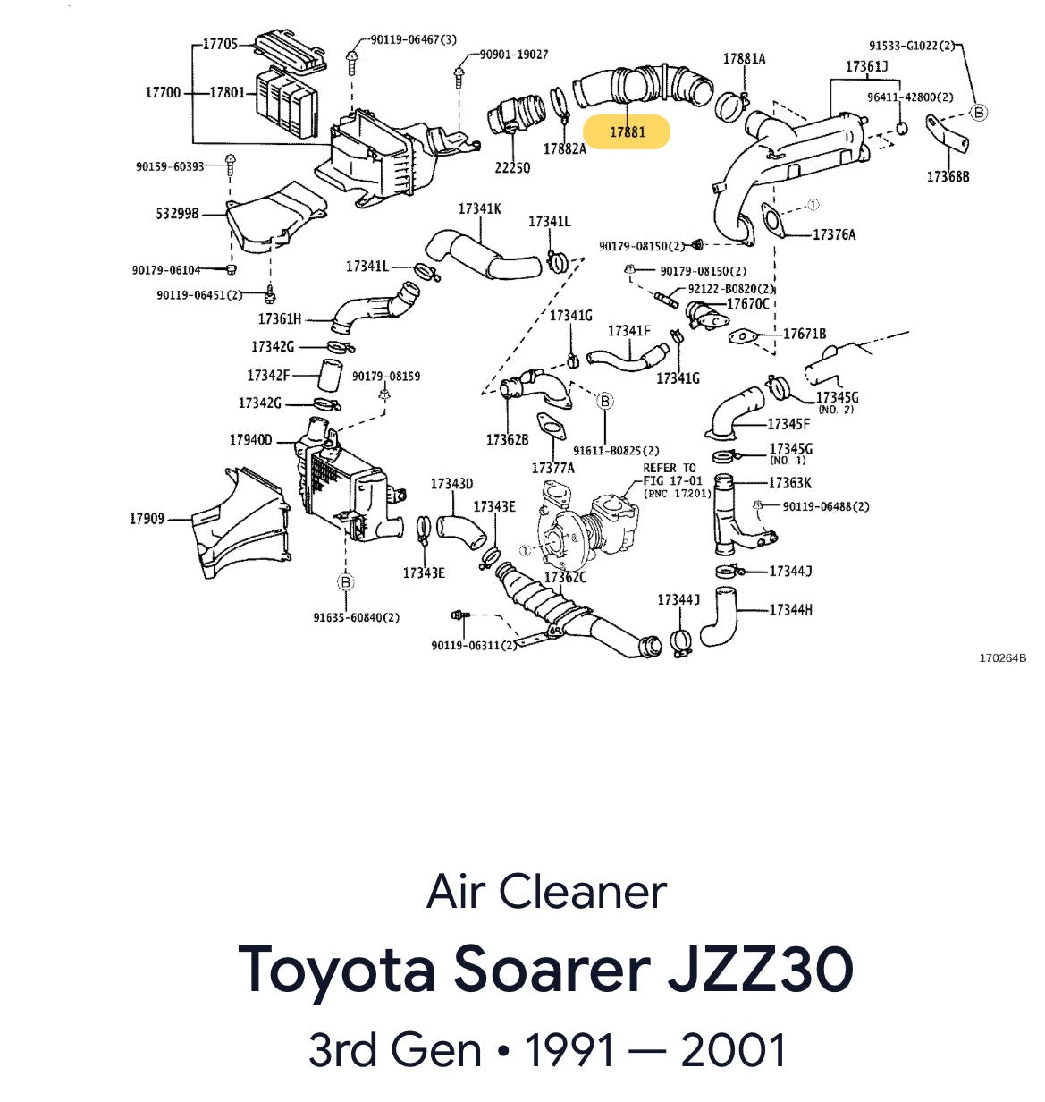 TOYOTA 1JZGTE INTAKE PIPING (OEM)